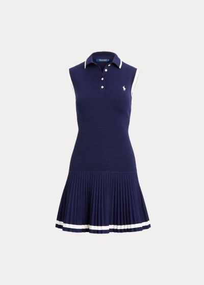 Vestidos Ralph Lauren Mujer Azul Marino / Blancos - Sleeveless Polo Golf - LVUBK0598